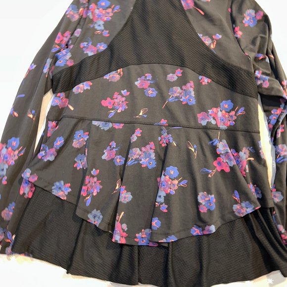 Lane Bryant Livi active peplum black floral athletic jacket size 22/24 - Picture 4 of 5